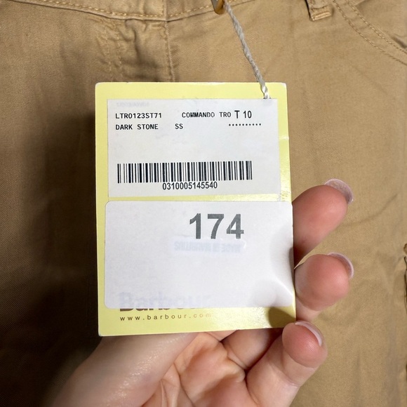 Barbour Commando Trouser in Dark Stone khaki lightweight pants - US size 6 - Picture 6 of 12